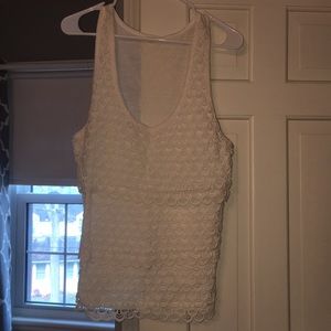 White textured, layered tank